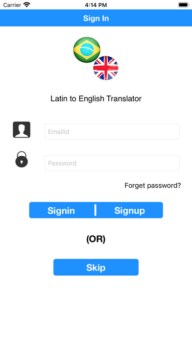 Emulate iPhone app Latin to English Translator using MyAndroid