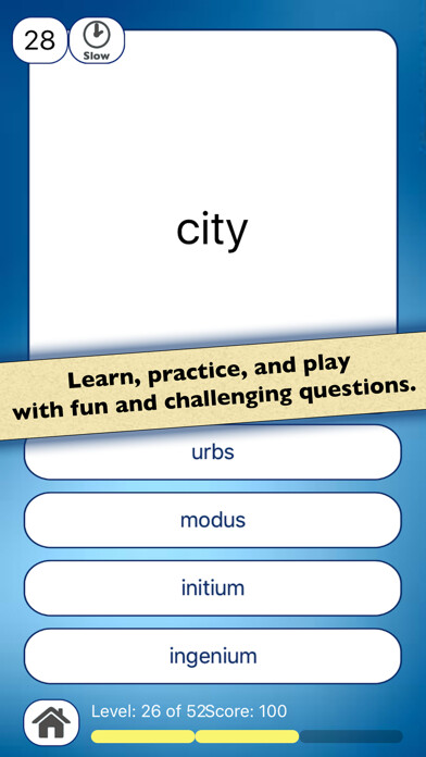 Emulate iPhone app Latin Vocabulary Quiz using MyAndroid Emulate iPhone app Latin Vocabulary Quiz using MyAndroid