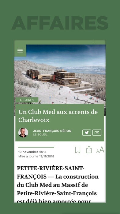 Emulate iPhone app La Tribune using MyAndroid