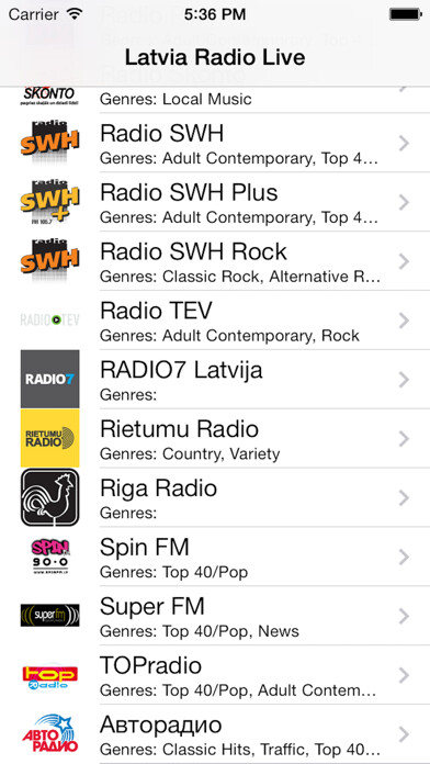 Emulate iPhone app Latvia Radio Live Player (Latvian / Latvija / latviešu valoda) using MyAndroid