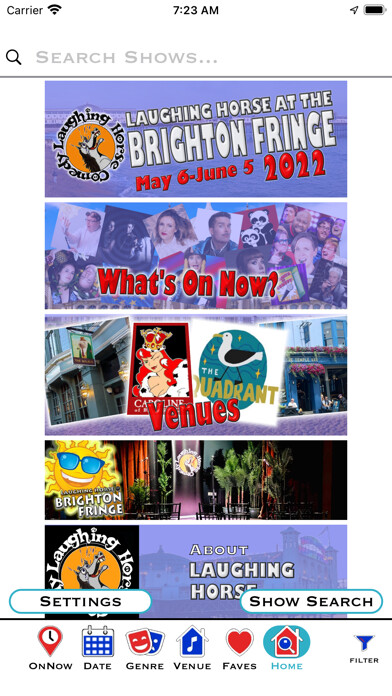Emulate iPhone app Laughing Horse Brighton Fringe using MyAndroid Emulate iPhone app Laughing Horse Brighton Fringe using MyAndroid