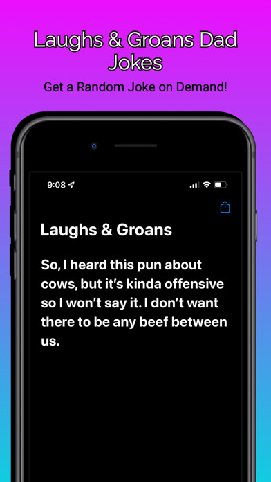 Emulate iPhone app Laughs & Groans Dad Jokes using MyAndroid