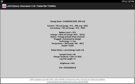 Run android online APK LAVA Advanced Battery Info from MyAndroid or emulate LAVA Advanced Battery Info using MyAndroid