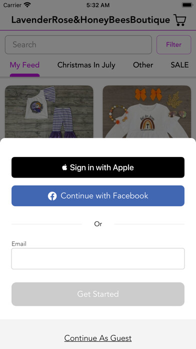 Emulate iPhone app LavenderRose&HoneyBeesBoutique using MyAndroid