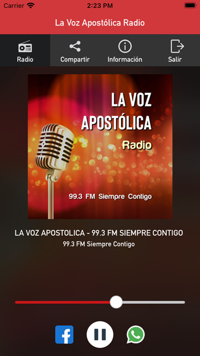 Emulate iPhone app La Voz Apostólica Radio using MyAndroid