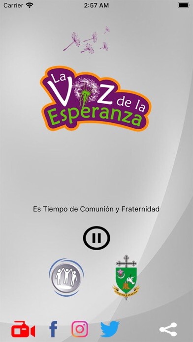 Emulate iPhone app La Voz de la Esperanza CO using MyAndroid