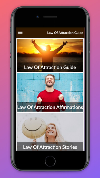 Emulate iPhone app Law Of Attraction Guide. using MyAndroid