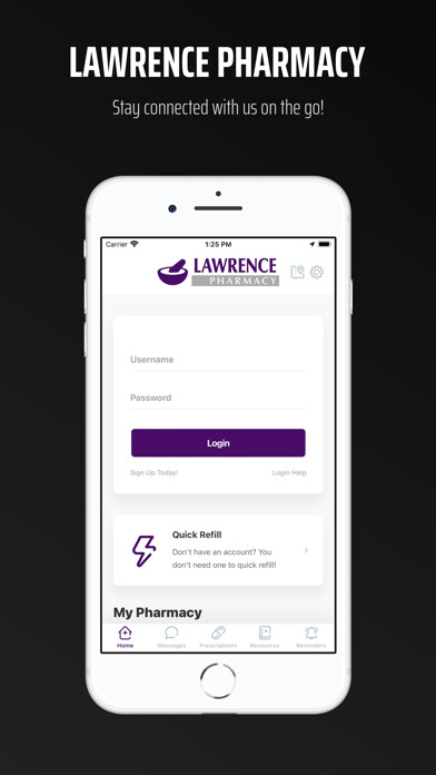 Emulate iPhone app Lawrence Pharmacy using MyAndroid