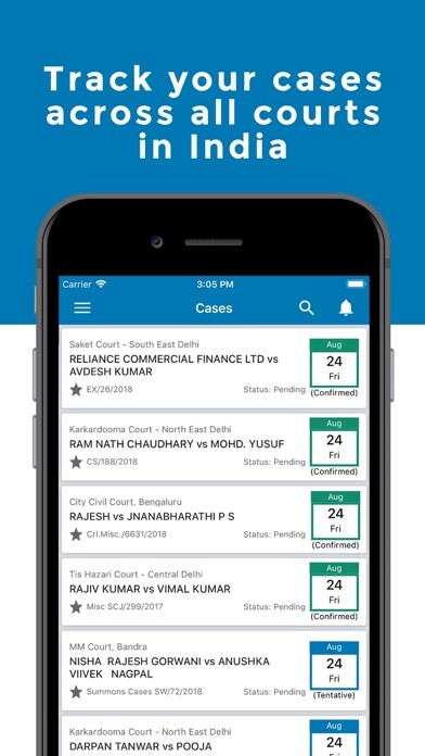 Emulate iPhone app LawStar - Track Court Cases using MyAndroid