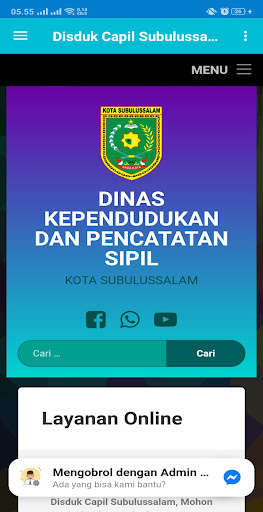 Run android online APK Layanan Online Disduk Capil Subulussalam from MyAndroid or emulate Layanan Online Disduk Capil Subulussalam using MyAndroid