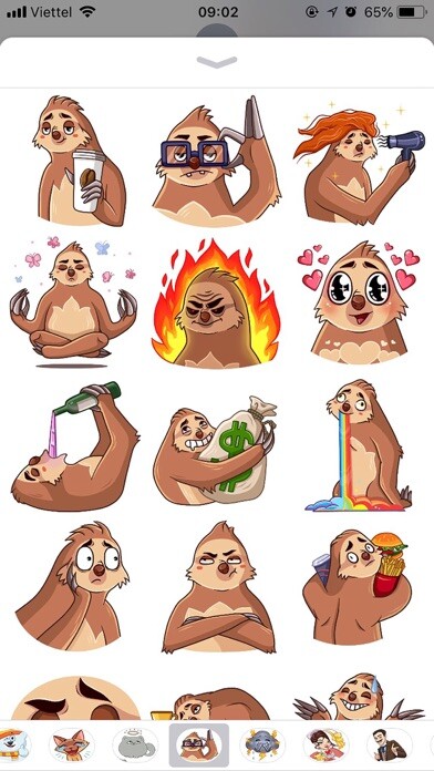 Emulate iPhone app Lazy Bones Emoji Funny Sticker using MyAndroid