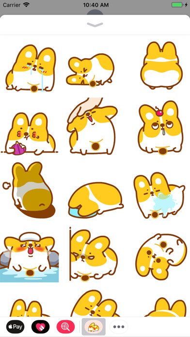 Emulate iPhone app Lazy Corgi Animated Stickers using MyAndroid