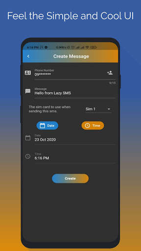 Emulate Lazy SMS: Schedule, Automatic Message Sender from MyAndroid or run Lazy SMS: Schedule, Automatic Message Sender using MyAndroid