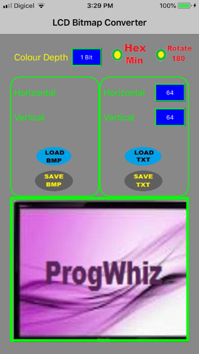 Emulate iPhone app LCD Bitmap Converter using MyAndroid Emulate iPhone app LCD Bitmap Converter using MyAndroid