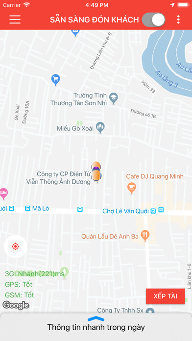 Emulate iPhone app Lạc Hồng Trans Driver using MyAndroid