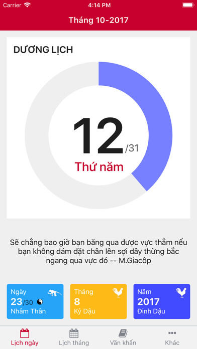 Emulate iPhone app L?ch Vi?t 2018 using MyAndroid