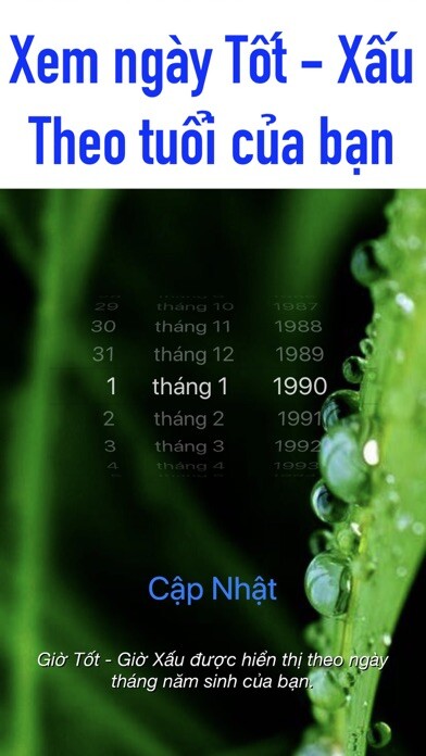 Emulate iPhone app Lịch vạn niên theo năm sinh using MyAndroid
