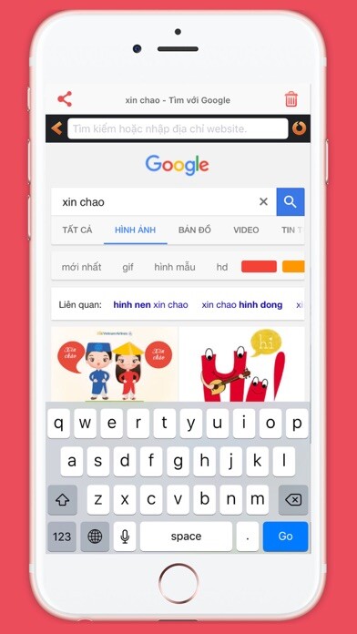 Emulate iPhone app Lốc Lốc - Trinh duyet web Tiếng Việt using MyAndroid