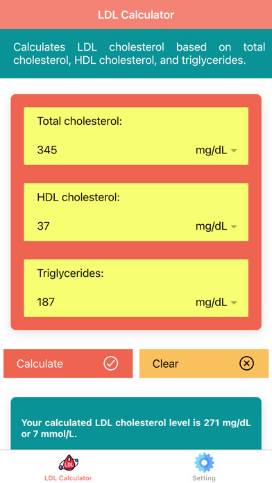 Emulate iPhone app LDL Cholesterol Calculator Pro using MyAndroid Emulate iPhone app LDL Cholesterol Calculator Pro using MyAndroid