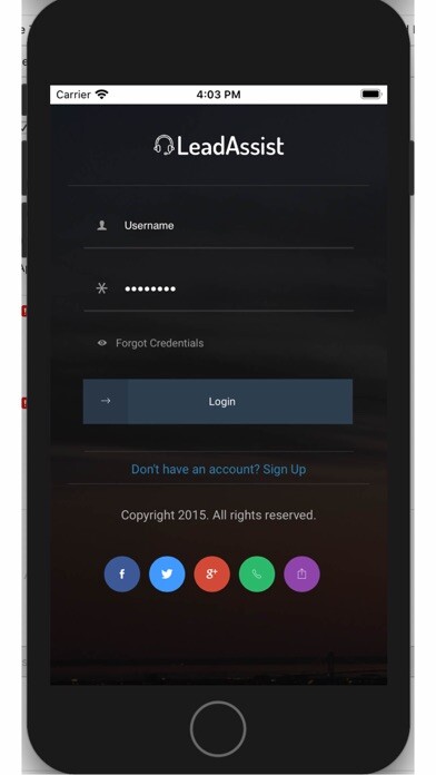 Emulate iPhone app Lead Assist App using MyAndroid