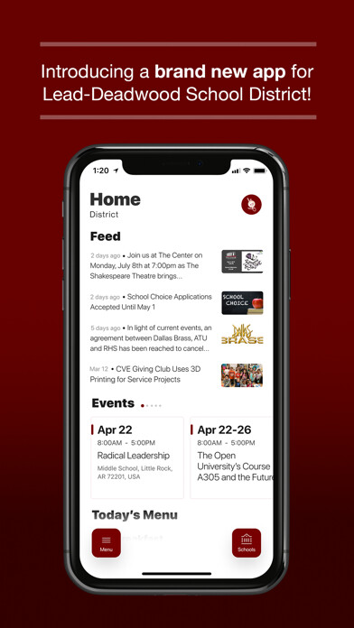 Emulate iPhone app Lead Deadwood School District using MyAndroid