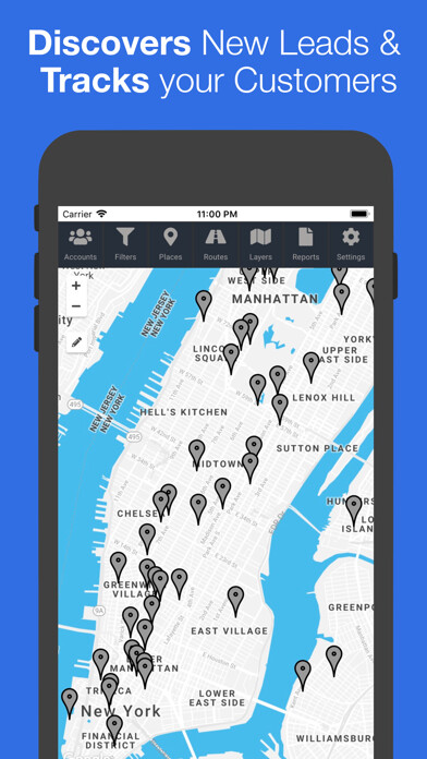 Emulate iPhone app LeadPlotter Route & Sales CRM using MyAndroid