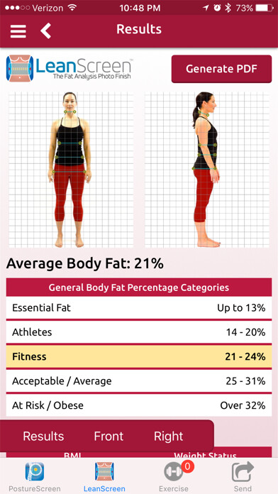 Emulate iPhone app LeanScreen: Body Fat Analysis using MyAndroid