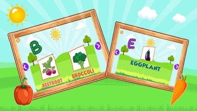 Emulate iPhone app Learn ABC Vegetables Alphabet using MyAndroid