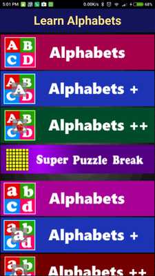 Emulate Android APK Learn Alphabets Lite