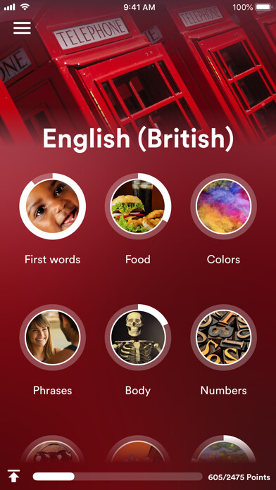 Emulate iPhone app Learn British English! using MyAndroid