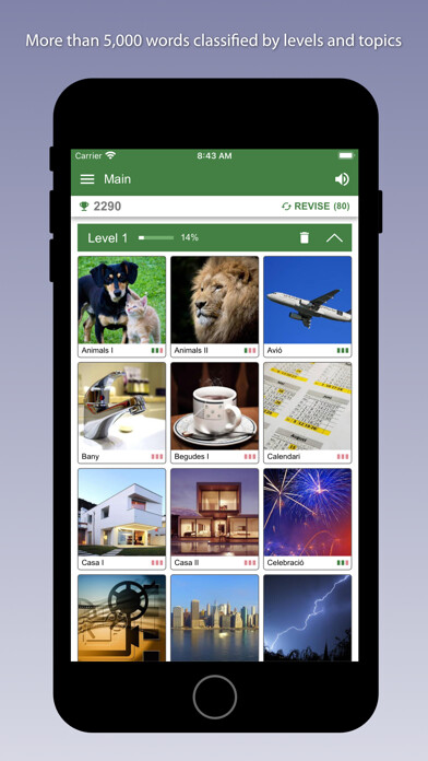 Emulate iPhone app Learn Catalan with Bilinguae using MyAndroid