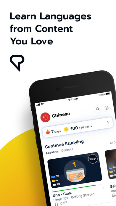 Emulate iPhone app Learn Chinese. Learn Mandarin using MyAndroid