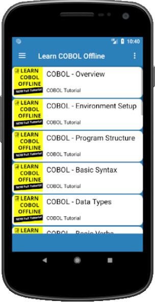 Run android online APK LEARN COBOL OFFLINE from MyAndroid or emulate LEARN COBOL OFFLINE using MyAndroid