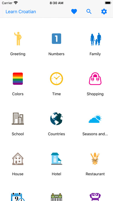 Emulate iPhone app Learn Croatian Offline Travel using MyAndroid
