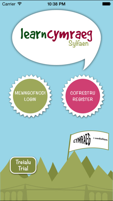 Emulate iPhone app Learn Cymraeg Gogledd - Sylfaen using MyAndroid