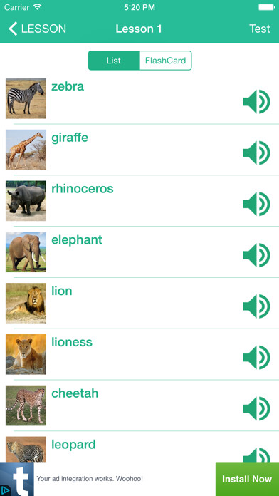 Emulate iPhone app Learn English By Picture and Sound - Topic : Animals using MyAndroid Emulate iPhone app Learn English By Picture and Sound - Topic : Animals using MyAndroid