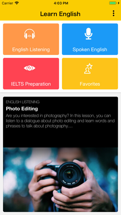 Emulate iPhone app Learn English - OOE using MyAndroid