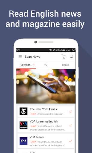 Run android online APK Learn English with News, TV - ScanNews from MyAndroid or emulate Learn English with News, TV - ScanNews using MyAndroid