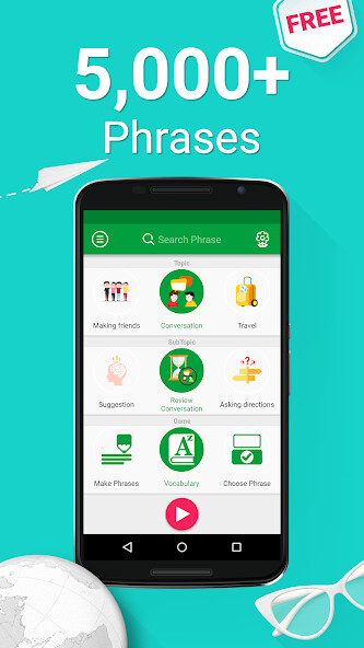 Run android online APK Learn French - 5,000 Phrases from MyAndroid or emulate Learn French - 5,000 Phrases using MyAndroid