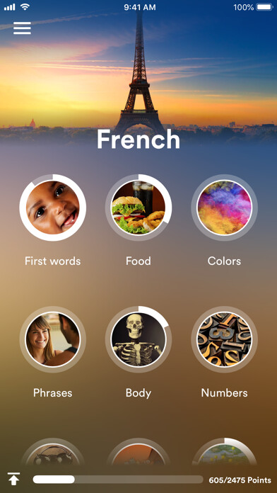 Emulate iPhone app Learn French - EuroTalk using MyAndroid