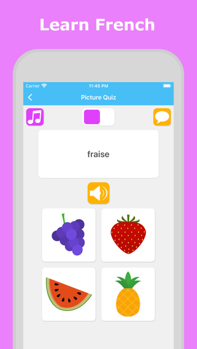 Emulate iPhone app Learn French - LuvLingua using MyAndroid