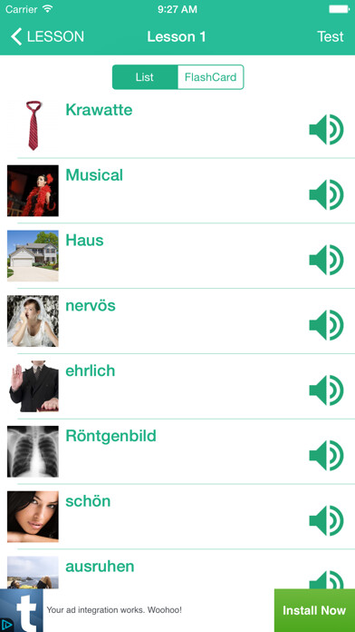 Emulate iPhone app Learn German by Picture and Sound - Easy to learn German Vocabulary using MyAndroid Emulate iPhone app Learn German by Picture and Sound - Easy to learn German Vocabulary using MyAndroid