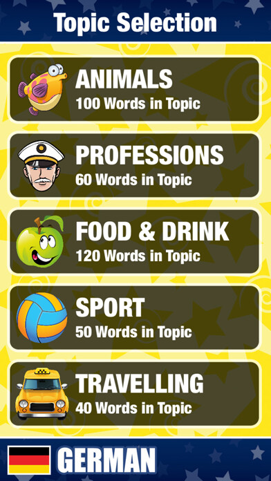 Emulate iPhone app Learn German Today! using MyAndroid