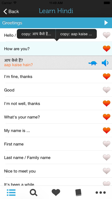 Emulate iPhone app Learn Hindi - Phrasebook using MyAndroid Emulate iPhone app Learn Hindi - Phrasebook using MyAndroid
