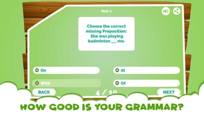 Emulate iPhone app Learning Prepositions Quiz App using MyAndroid