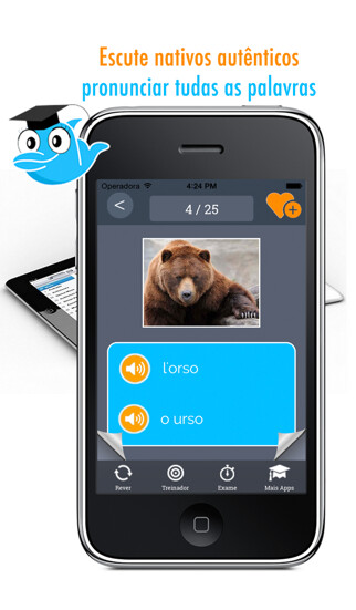 Emulate iPhone app Learn Italian and Portuguese: Memorize Words - Free using MyAndroid
