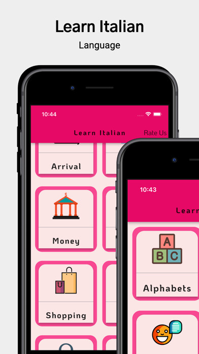 Emulate iPhone app Learn Italian Language Offline using MyAndroid