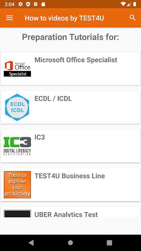 Run android online APK Learn IT Office skills: How-To Videos by TEST4U from MyAndroid or emulate Learn IT Office skills: How-To Videos by TEST4U using MyAndroid