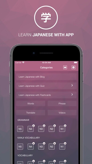 Emulate iPhone app Learn Japanese N5~N1 ( JLPT) using MyAndroid Emulate iPhone app Learn Japanese N5~N1 ( JLPT) using MyAndroid