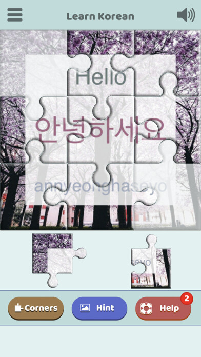 Emulate iPhone app Learn Korean with Puzzles using MyAndroid